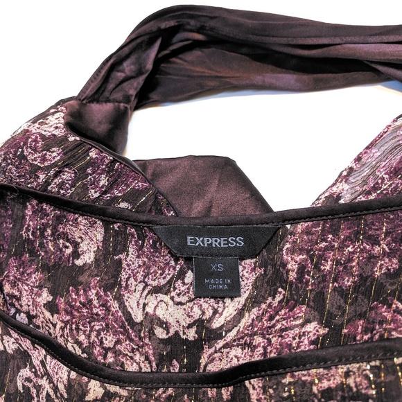Express sheer purple metallic gold top - Picture 3 of 4